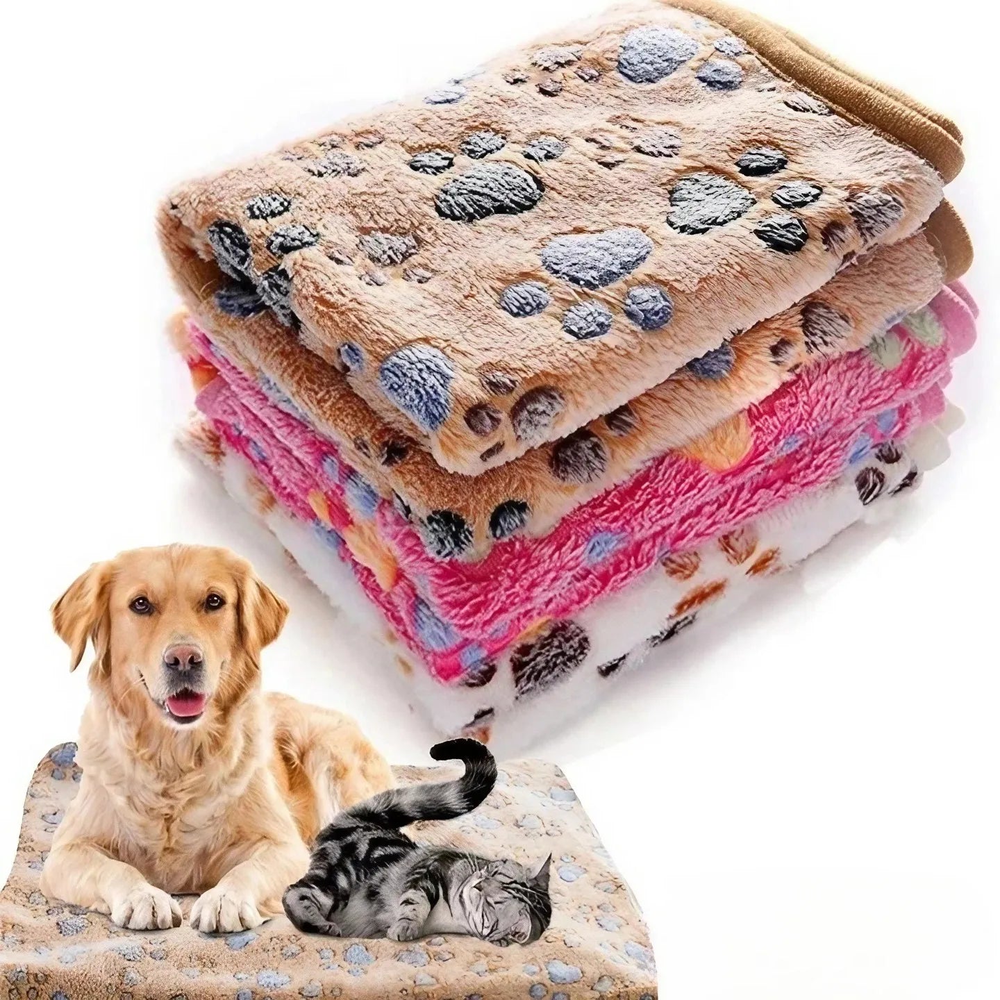 Cozy Cartoon Pet Blanket